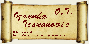 Ozrenka Tešmanović vizit kartica